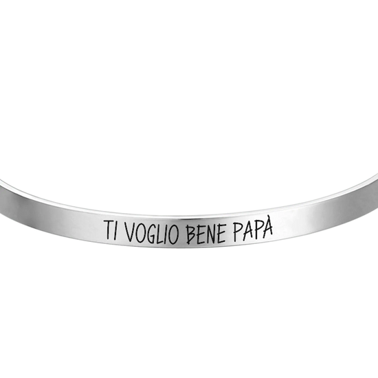 MEN'S BRACELET IN STEEL WITH BLACK ENAMEL "I LOVE YOU DAD"