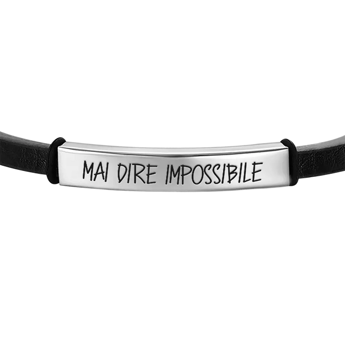 MEN'S STEEL BRACELET NEVER SAY IMPOSSIBLE