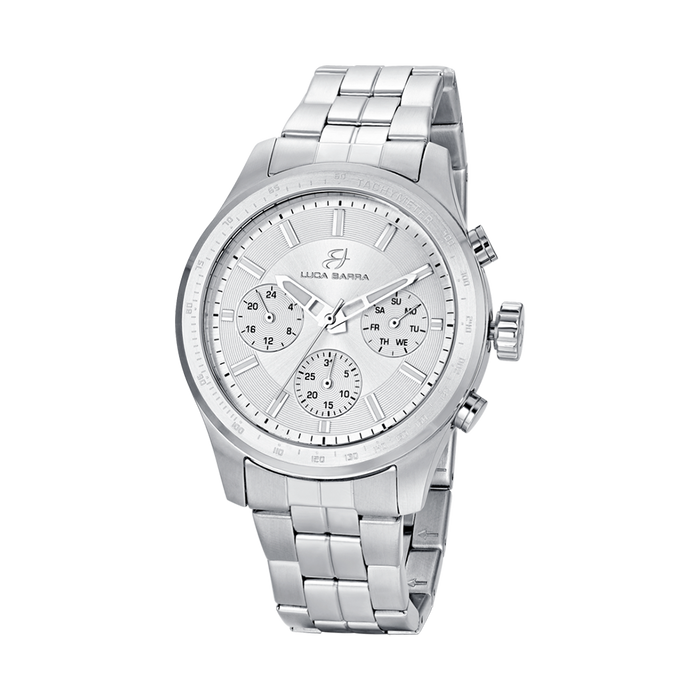 MEN'S STEEL WATCH WITH SILVER DIAL AND SILVER BEZEL