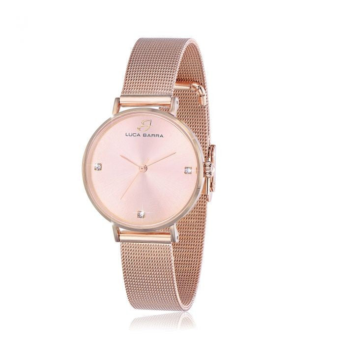 Montre en acier or rose