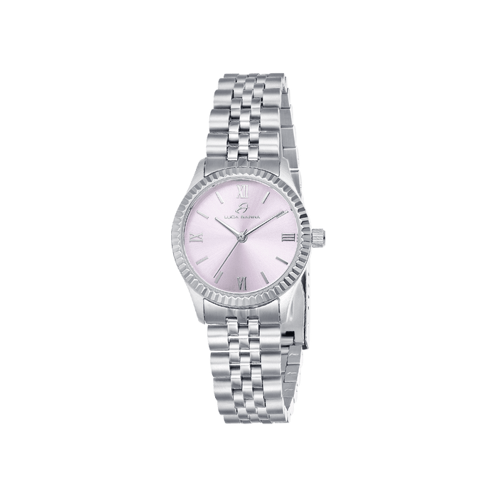 MONTRE FEMME AVEC BOÎTIER EN ACIER CADRAN ROSE