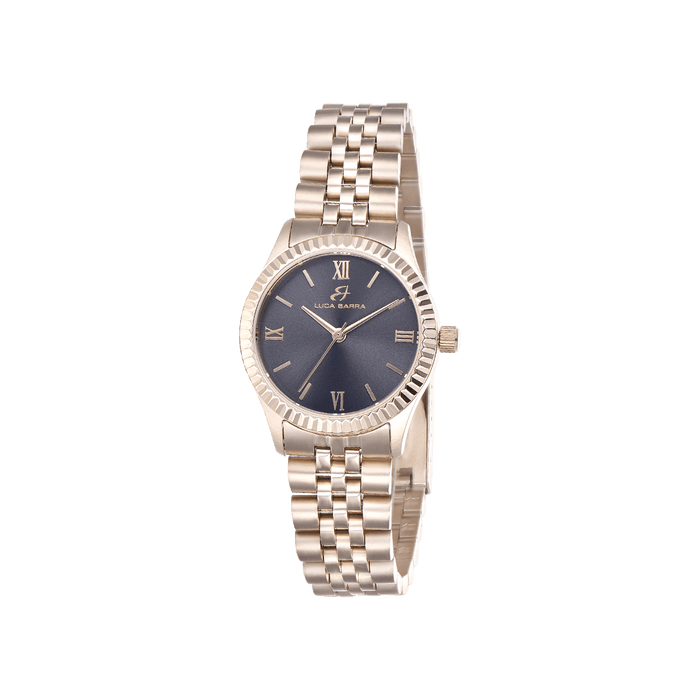 MONTRE FEMME AVEC BOÎTIER EN ACIER CADRAN ROSE