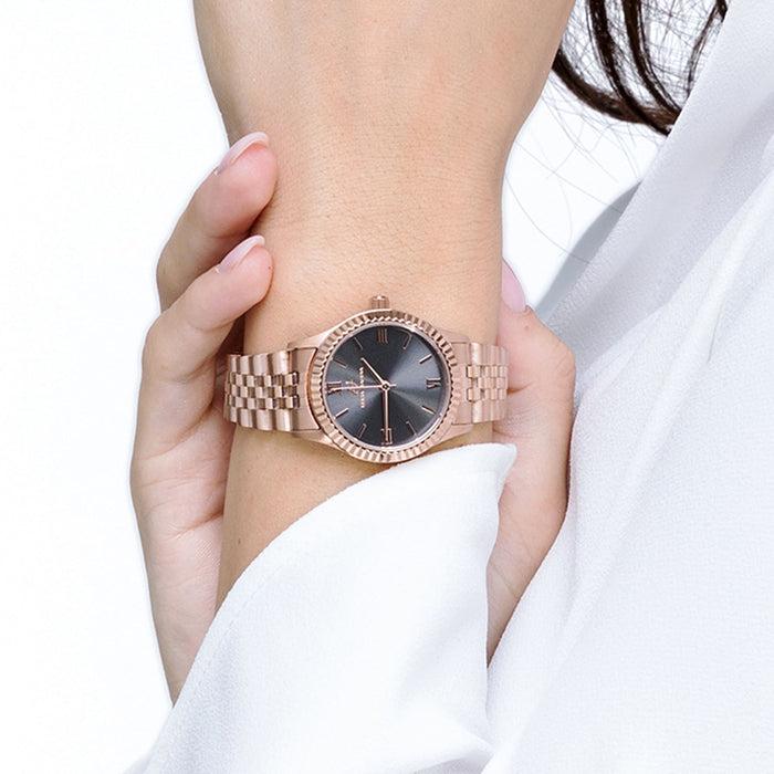 OROLOGIO DONNA CON CASSA IN ACCIAIO QUADRANTE ROSA