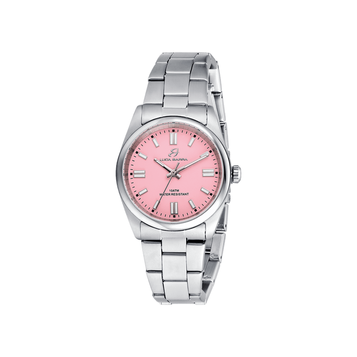 MONTRE FEMME EN ACIER AVEC CADRAN ROSE