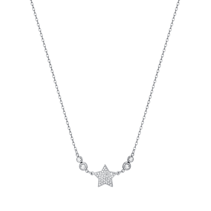 COLLIER FEMME EN ACIER AVEC ÉTOILE ET CRISTAUX BLANCS
