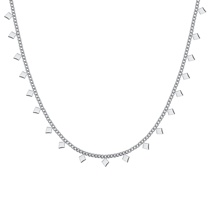 COLLIER FEMME EN ACIER AVEC LOSANGES