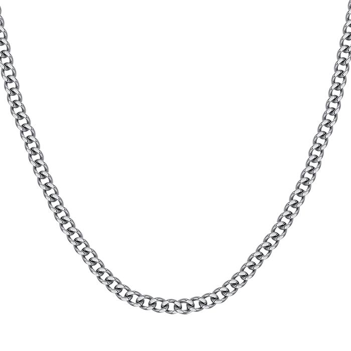 COLLIER POUR HOMME EN ACIER AVEC CRISTAUX BLANCS