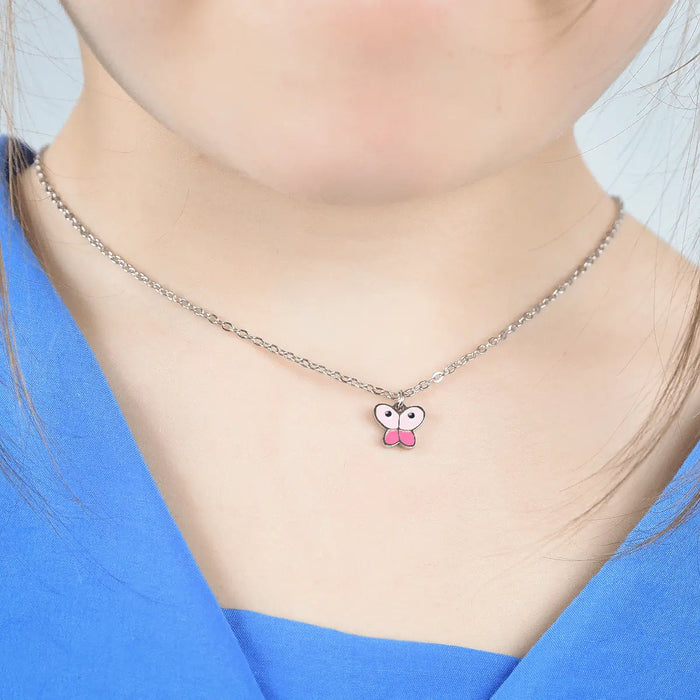 COLLIER EN ACIER POUR ENFANT AVEC PAPILLON