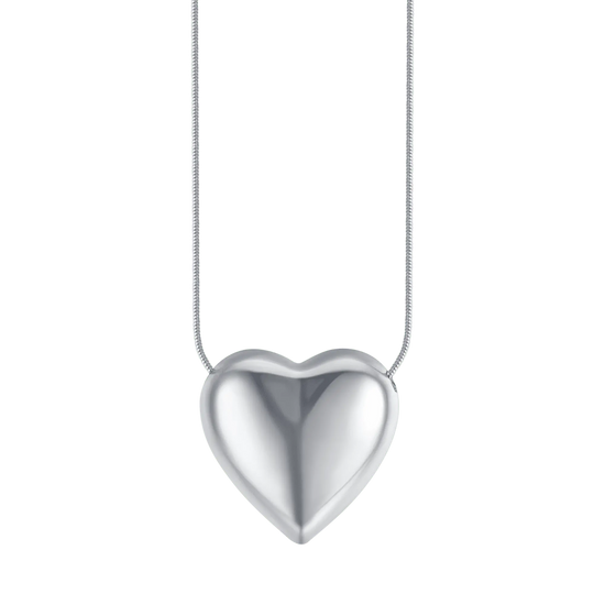 WOMEN'S STEEL NECKLACE WITH FULL HEART