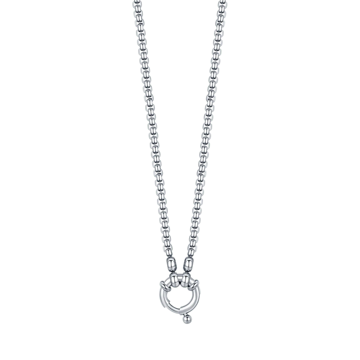 COLLIER EN ACIER POUR FEMME AVEC MOUSQUETON