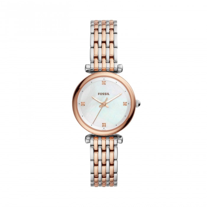 Carlie Mini Three-Hand Watch in Two-Tone Steel