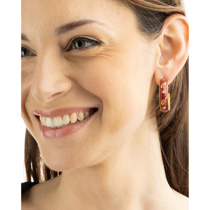 Grandes boucles d'oreilles Bush Wave bordeaux