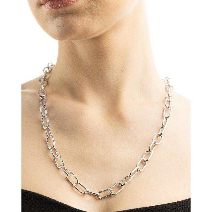 Collier en diamant rhodié