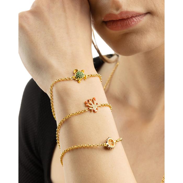 Bracelet Rolo Hérisson Plumes Lapilli