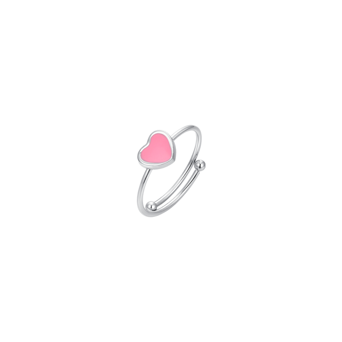BAGUE EN ACIER POUR FILLE AVEC COEUR