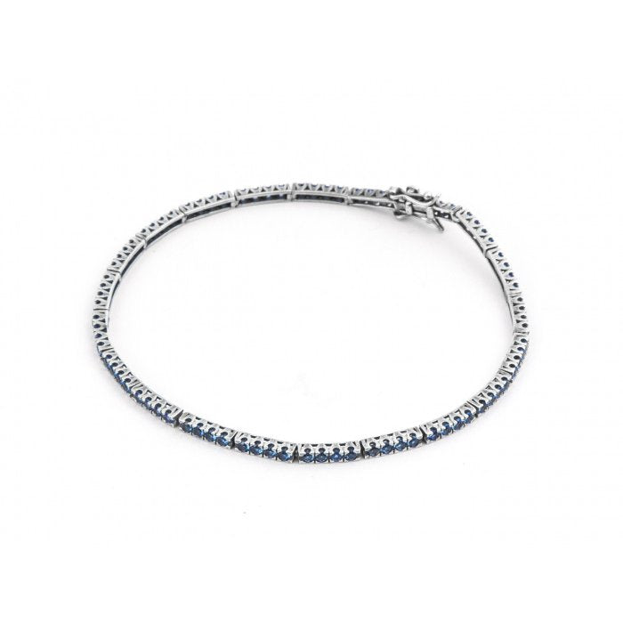 Tennis bracelet with blue zirconia