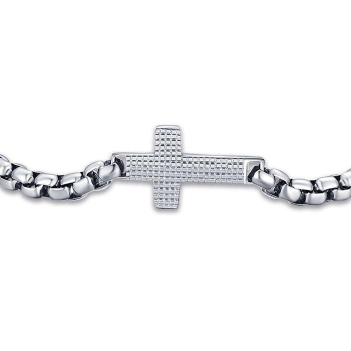 Bracelet en acier avec croix