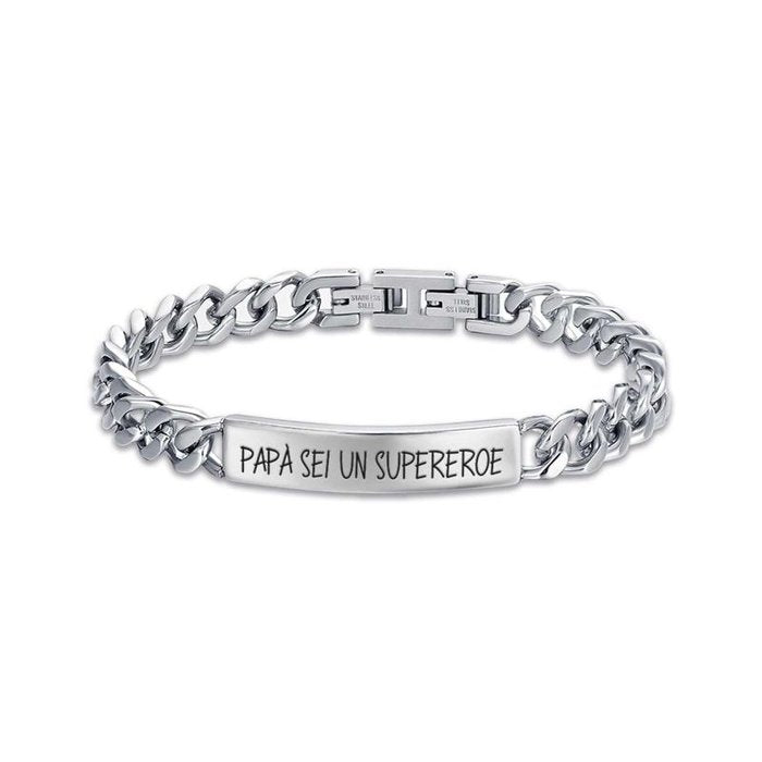 Bracelet en acier papa tu es un super héros