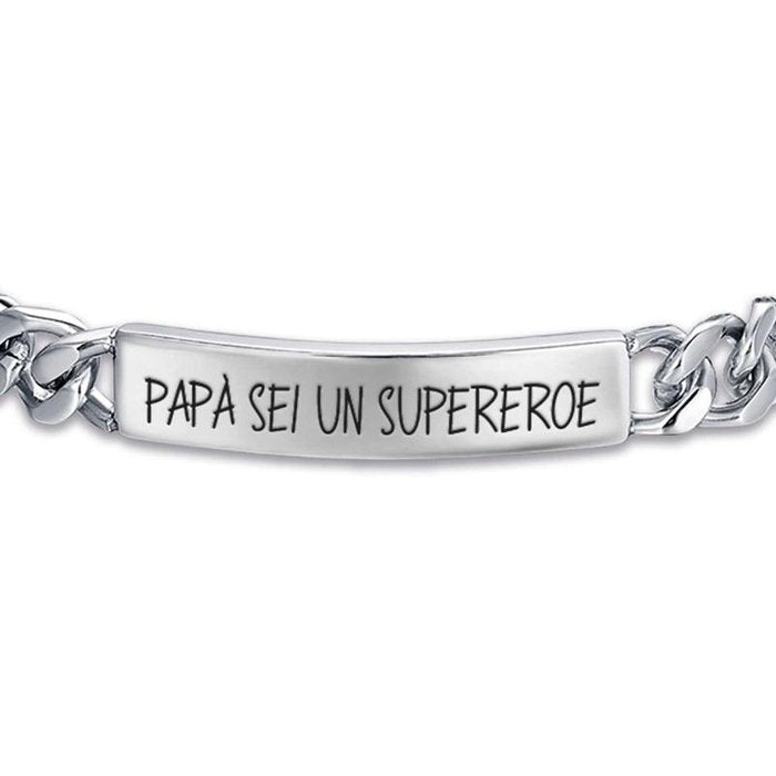 Bracelet en acier papa tu es un super héros