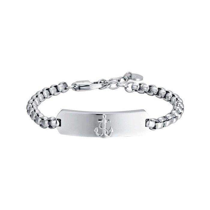 Steel bracelet with anchor