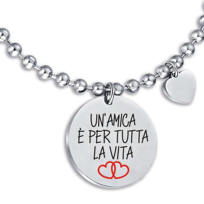 Bracelet en acier un ami c'est pour la vie