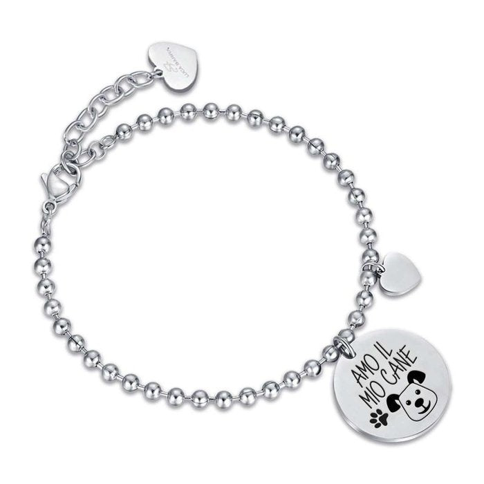 Bracelet en acier J'aime mon chien