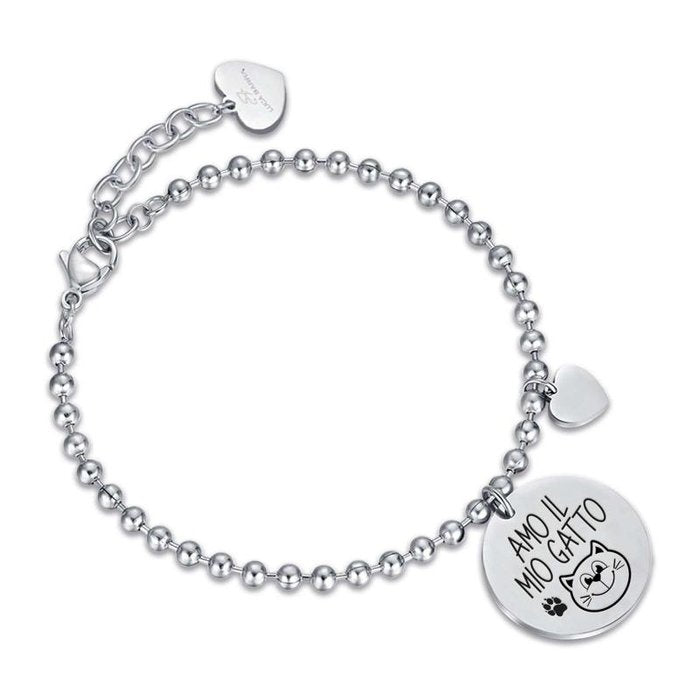 Bracelet en acier J'aime mon chat