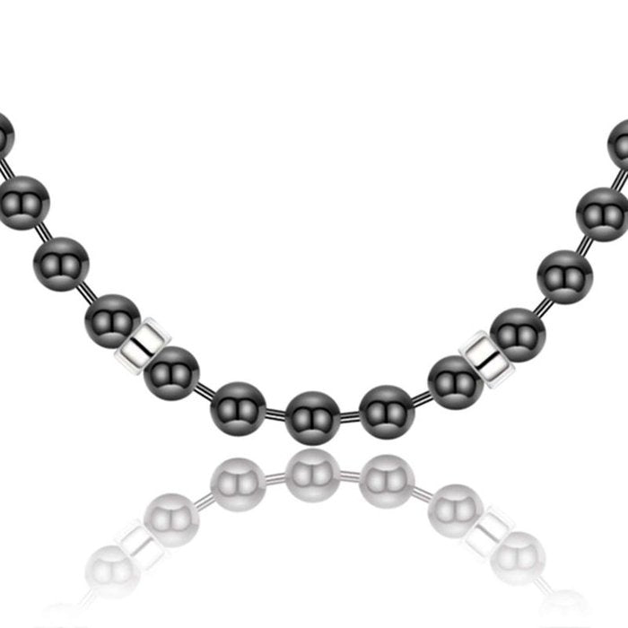 Collier en acier IP noir avec éléments en acier