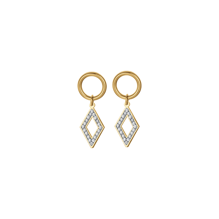 BOUCLES D'OREILLES FEMME EN ACIER AVEC CRISTAUX BLANCS
