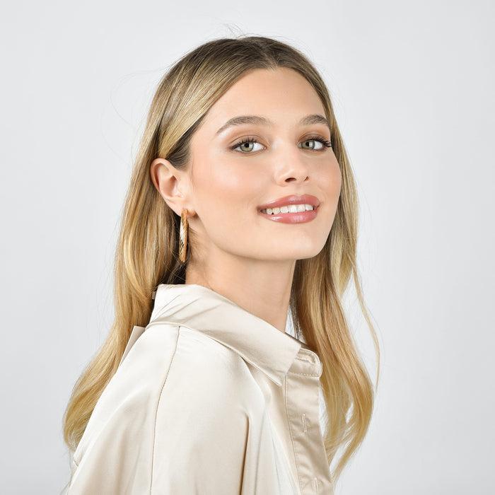 ORECCHINI DONNA CERCHI IN ACCIAIO IP GOLD