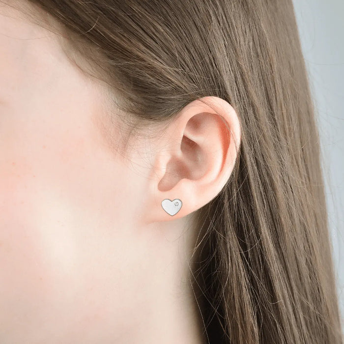 BOUCLES D'OREILLES EN ACIER POUR FILLE AVEC COEUR