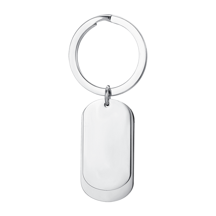 MEN'S STEEL KEY RING WITH SILVER PLATES