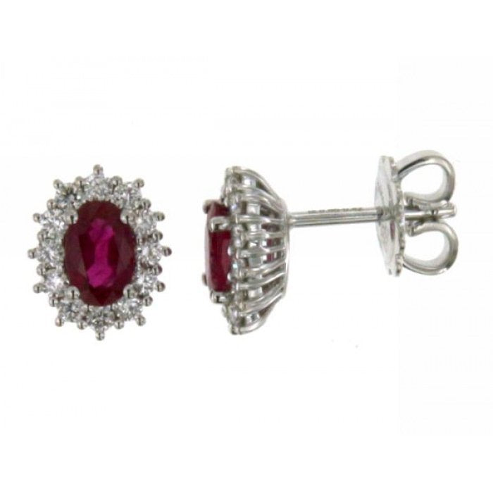 BOUCLES D'OREILLES RUBIS ET BR
