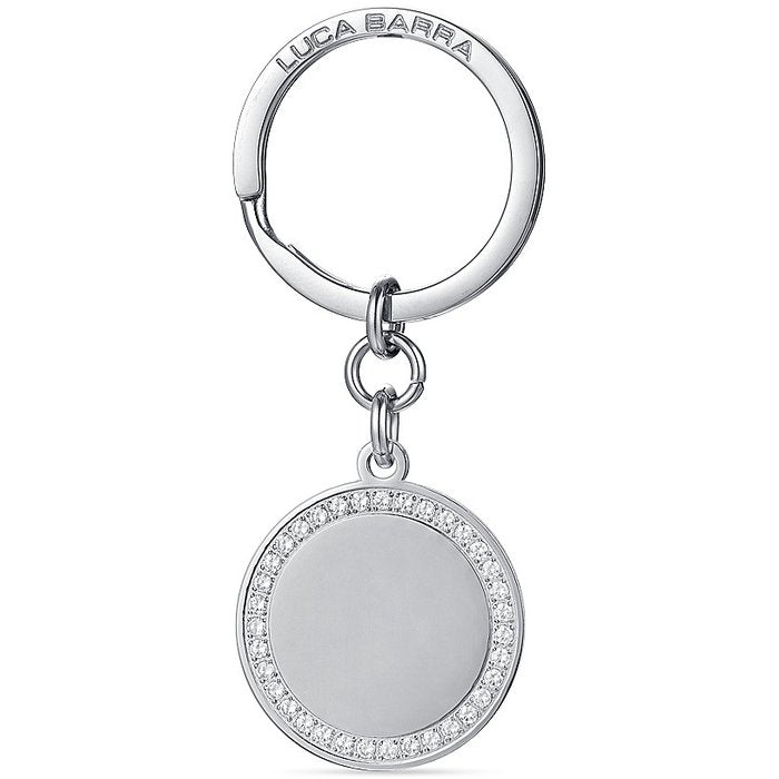 WOMEN'S STEEL KEY RING WITH WHITE CRYSTALS