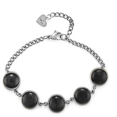 Bracelet cabochon en obsidienne