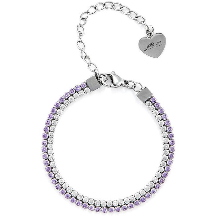Bracelet tennis double brin avec zircone