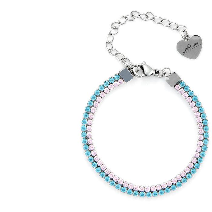 Double strand tennis bracelet with zirconia