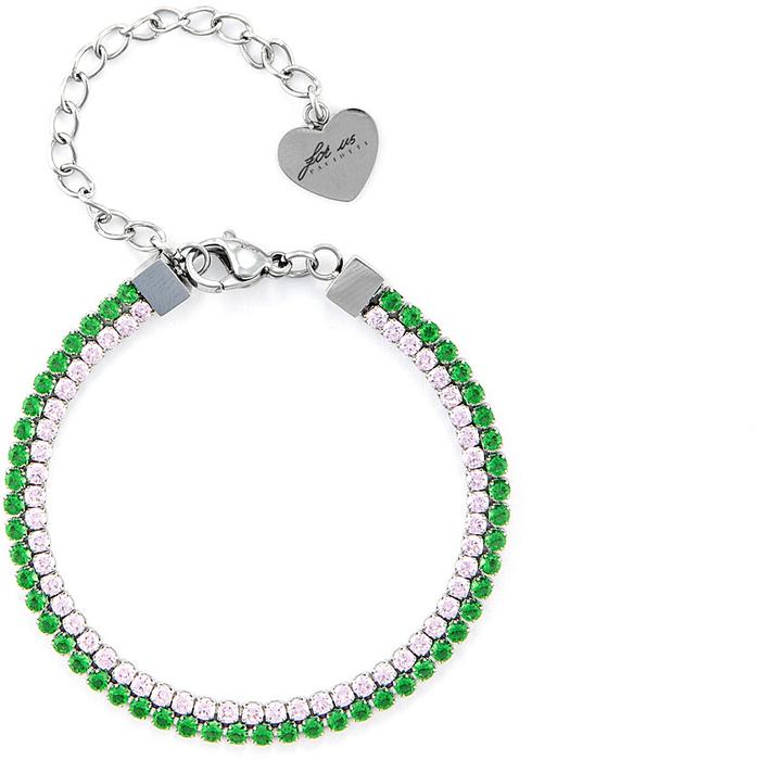 Bracelet tennis double brin avec zircone