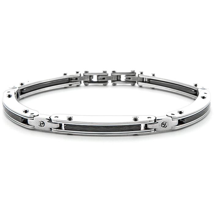 Bracelet en acier et céramique noire