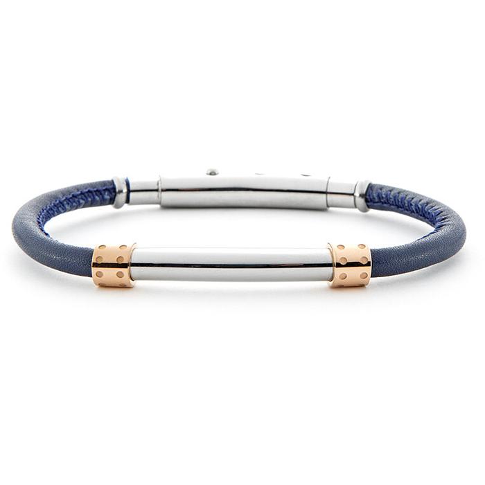 Rose PVD leather bracelet
