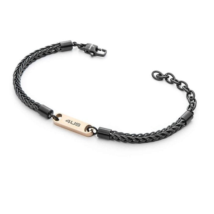 Burnished bracelet with rosé insert