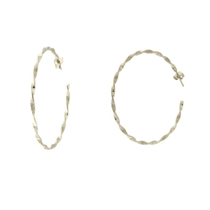 Boucles d'oreilles créoles lisses et bouclées en argent 925