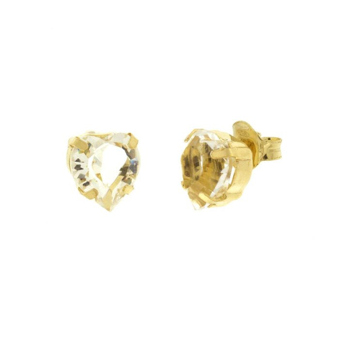 Orecchini in Argento 925 a lobo con punto luce a forma di cuore