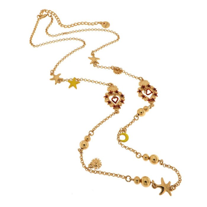 Collier en métal avec des cœurs sacrés et des étoiles