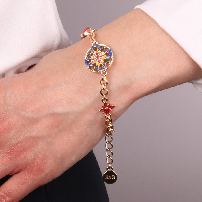 Metal Bracelet with Majolica
