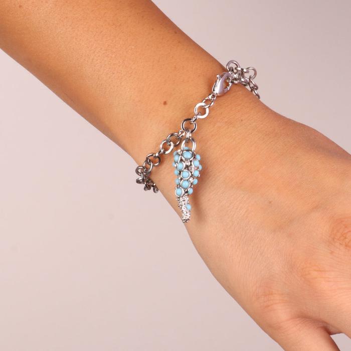 Bracelet en métal avec corne centrale et cristaux
