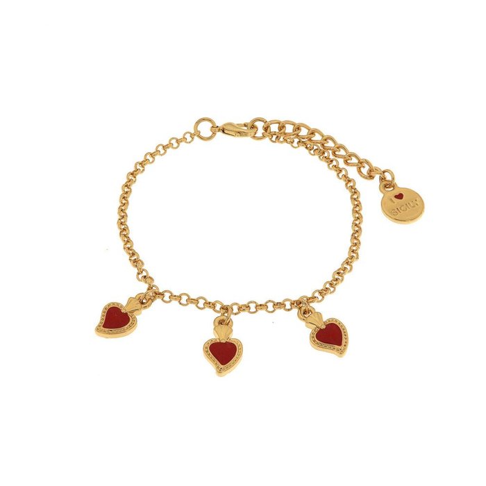 Bracciale in Metallo con cuori sacri pendenti