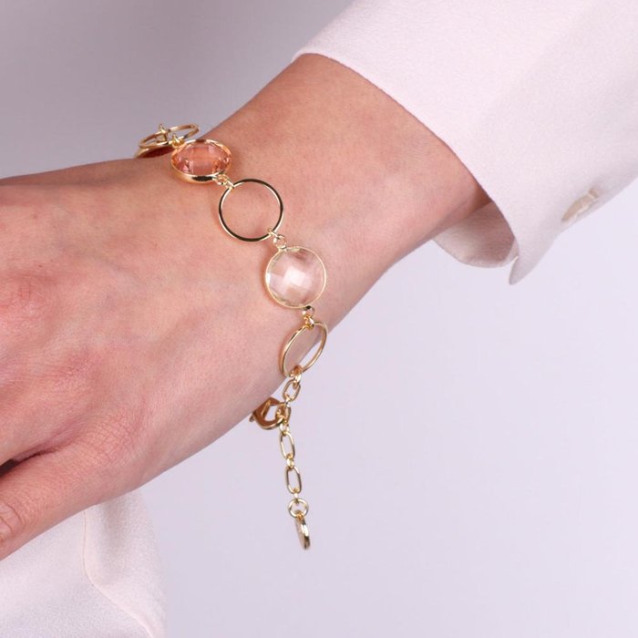 Bracelet en métal avec cristaux inspiré du verre de Murano