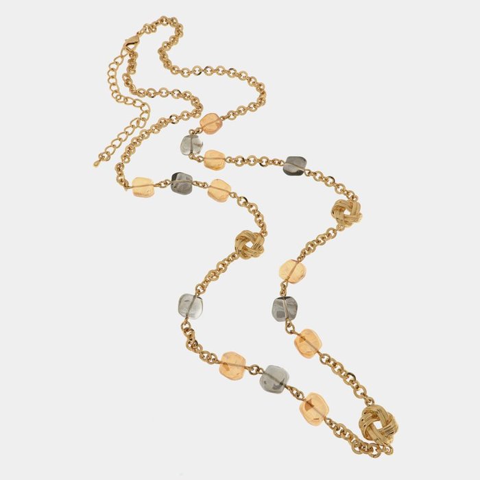 Collier en métal avec cristaux colorés inspiré du verre de Murano