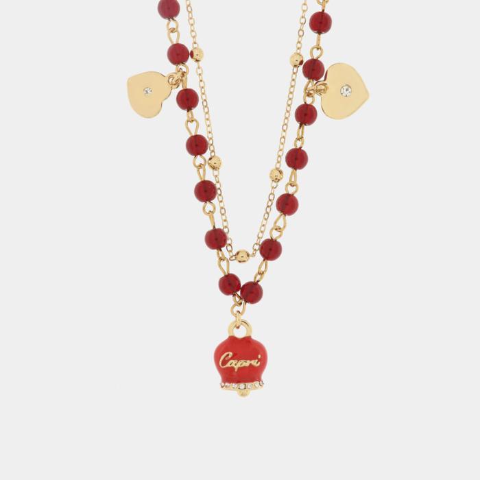Collier en métal avec cloche porte-bonheur Capri